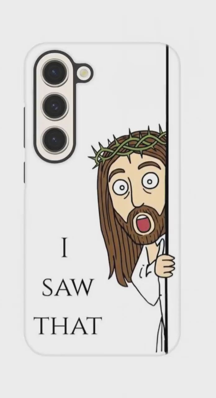 Funny Jesus 'I Saw That' Phone Case for Apple iPhone – Protective Dual-Layer Cover