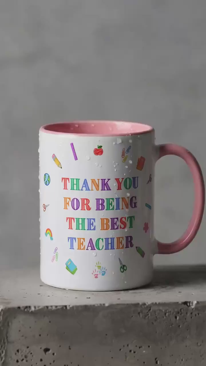 Personalised Teacher Mug, Custom Name Gift for Teacher