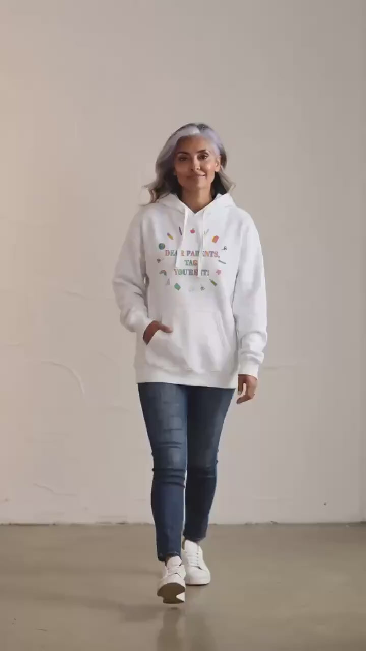 Personalised Teacher Hoodie - 'Dear Parents, Tag You're it!' - Funny Meaningful Teacher End of Year Gift