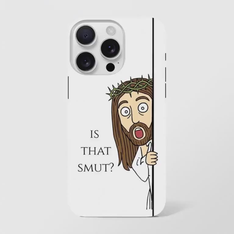 Jesus 'Is That Smut?' Apple iPhone Case – Romantasy Reader BookTok Gift, Protective Phone Case